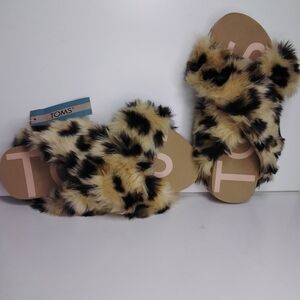 TOMS Susie Eva Fur Leopard Slippers Women's Sz: US 7